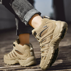 Large size free soldier waterproof tactical boots men's autumn and winter outdoor non-slip wear-resistant hiking shoes, land combat boots