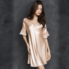 2020 صيف جديد السيدات ملابس النوم ثياب النوم الحرير قمصان النوم الإناث حجم كبير النساء فستان النوم إهمال M-XXL