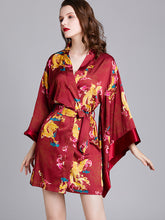 رداء كيمونو حريري رداء حمام نسائي ملابس نوم رداء مثير من الساتان رداء نسائي بأكمام واسعة ملابس نوم رداء منزلي