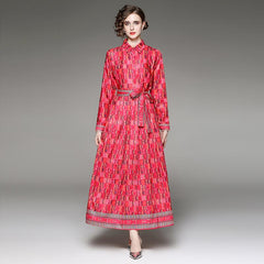 Temperamental Women Summer Long Dreese Peter Pan Collar Big Sweet Vestidos Bodycon Comfortable Mid Calf Floral Skirts