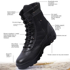 New American Men's Military Leather Boots Combat Robot Infantry Tactical Boots Askeri Bot Army Robot Army Shoes