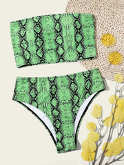 Swimwear European and American fashion tube top strap split bikini swimsuit