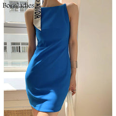 Bornladies 2021 Summer Sleeveless Bodycon Green Dress Women Elegant Ruffles Off Shoulder Mini Dresses Female Vestidos