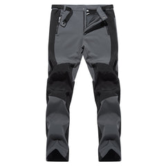 Autumn Winter Hiking Pants for Men Outdoor Workwear Men Clothing Color Stitching Climbing Pantalon Warm Windproof Men's Pants
