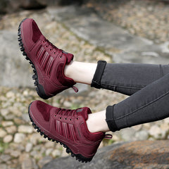 Autumn and winter women's -top single shoes sneakers large size outdoor hiking shoes hiking shoes rubber sole couple shoes