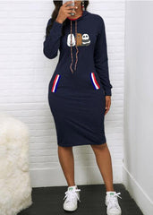 Spring Autumn Long Sleeve Mickey Mouse Cartoon Turtleneck Sweater Dress