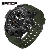 SANDA 6126 Men Watches 50M Waterproof Sports Military Watch Digital Wristwatch