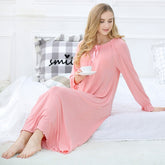 Winter Modal Nightdress for Women Long Sleeve Korean Princess Nightgown Home wear Sleepwear Vintage Nightwear Sleepdress Ladies