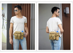 Tactical Men's Waist Bag Nylon Hiking Mountaineering Water Bottle Mobile Phone Bag Outdoor Sports Military Hunting Mountaineering Camping Waist Bag