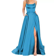 2023 صيف جديد بلون المرأة الأوروبية والأمريكية فستان وصيفة الشرف التخسيس الحمالات الصديقات تنورة طويلة موضة مأدبة مساء اللباس