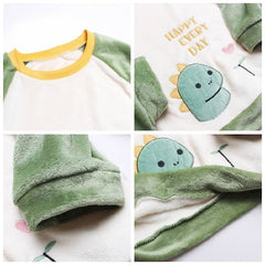 Autumn Winter Women Pyjamas Sets pajamas Sleepwear Suit Thick Warm Coral Flannel nightgown Female Animal Pijama Mujer