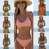 ملابس سباحة Ikini 2023 جديدة للبيع بالجملة ملابس سباحة نسائية مثيرة بلون سادة