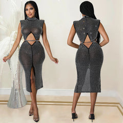 فساتين نسائية أوروبية وأمريكية بأكتاف مائلة وأكمام منتفخة وفساتين مثيرة بأرداف