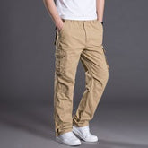 New men's adjustable adjustable pants, men's pants, casual trousers, outdoor hiking adventure overalls, large pockets, cotton.