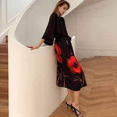 رداء جديد لعام 2022 رداء نسائي للربيع والصيف رقيق من الحرير الجليدي ومناظر طبيعية من الدانتيل رداء حمام