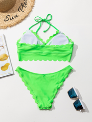 Two-piece swimsuit laser cutting flower swimsuit European and American fashion bikini