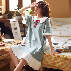 Summer Cute Women Sleepwear M 5XL Nightgowns Home Wear Girls Sleep Lounge Nightgrowns Dress Home Clothing