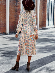 فستان بوهيمي برقبة مستديرة للربيع والخريف، تنورة كبيرة جديدة للفصول الأربعة