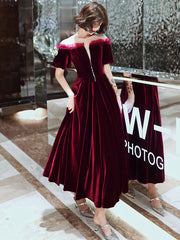 Ladies stitching velvet mid-length banquet evening dress fashion party dress holiday birthday dress dress