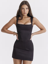 Mozision Thicken Satin Backless Mini Dress Women Robe 2023 New Strapless Sleeveless Bodycon Sexy Club Party Dress Vestidos