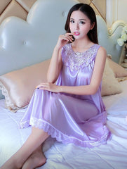 Summer new ladies pajamas, thin sling silk nightdress