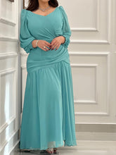 Green Elegant Chiffon Dress