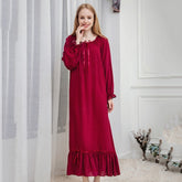 Spring Long Sleeve Cotton Nightdress Nightgown For Women Elegant Cute Princess Style Sleepwear Sleepdress Home Wear Nightgowns
