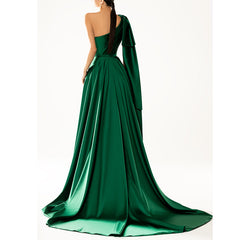 New Dress New One Shoulder Sleeveless Dress Solid Color Long Dress