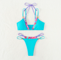 Swimsuit Splicing Contrasting Color Bikini Briefs European and American Fashion Ladies Swimwear