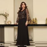 2023 ثوب جديد لصيف الشرق الأوسط مسلم بالترتر رداء للسيدات العربيات فستان أسود فاتح