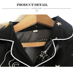 QWEEK Silk Pajamas for Women Pyjama Satin Femme Print Nightgown Set Female Pijama Home Suit Sleepwear Shorts and Top