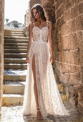 فستان بحمالات أوروبية وأمريكية مثير بفتحة على الموضة فستان قطني طويل عند الصدر