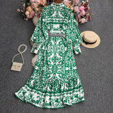 فستان للسيدات بطبعات زهور على طراز المحكمة الأوروبية والأمريكية