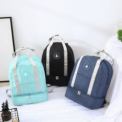 Fashion Waterproof Travel Backpack Bag Wet and Dry Separation Clothing/Shoes Storage Sports Gym Bag