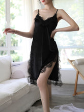 Sexy Ladies Lingerie Velvet Lace Sling Nightdress Slit Women Home Short Skirt