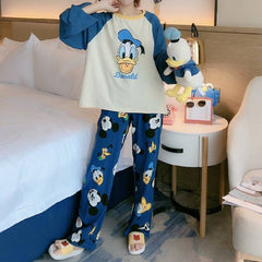 Spring and Autumn pajama sets Mickey robes kawaii clothes casual nightgowns pajamas for teen girls