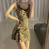 Lace Leopard Print Sexy Lace Lace Leopard Print Sling Nightdress Women's Sexy Lingerie Pajamas