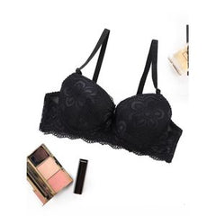 Ladies Underwear Set Sexy Full Lace With Steel Ring Massage Two-Breasted Bra