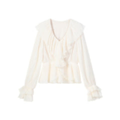 Temperament Korean girl summer dress with pleated ruffles mid-length chiffon waist dress female 12-1