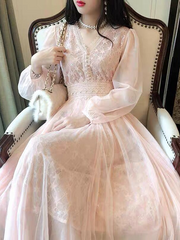 Dress Long Super- First Love Skirt Women's Autumn Elegant Apricot Dress Mesh Dress 2022 New Spring