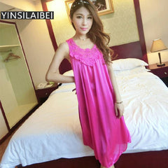 See Through Summer Plus Size Women Sleepwear Female Nightdress for Lady Nightwear Silk Satin Nightgowns #40