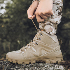 Autumn and winter large size men's shoes new special forces combat boots men's mid-cut military boots tactical boots spring training military shoes