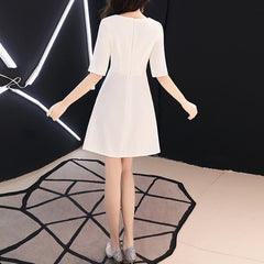 Ladies V-neck short sleeve simple banquet dress