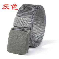 Men's non-metallic non- buckle tactical outdoor sports nylon belt student military training security canvas pants belt