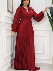 elegant chiffon waist pleated dress