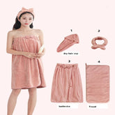 Women girl Flannel home BathRobe Solid bow lady bath robe Absorbent bath towel dry fast large size nightrobe