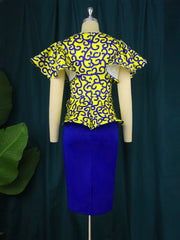 فساتين مطبوعة مثيرة ضيقة للنساء في المكتب مرقعة بفتحة عميقة على شكل V وأكمام قصيرة أوشحة حول الركبة للمواعدة ملابس نادي الأعمال