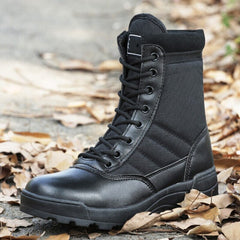 Hot Fashion Men Boots Winter Outdoor Leather Military Boots Breathable Army Combat Boots Plus Size Desert Boots Men Hiking Shoes