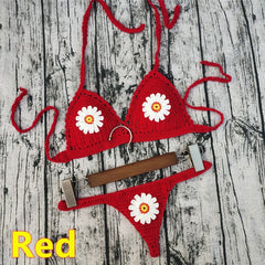 Handmade Crochet Bikini Push-Up Pad Swimsuit Swimsuit Set