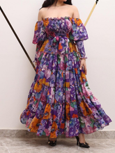 purple chiffon dress